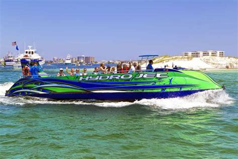The HydroJet is one of the most exciting boat rides in Destin Cruise our beautiful beaches in search of dolphins, and other marine life, all while jumping waves. . Hydrojet destin